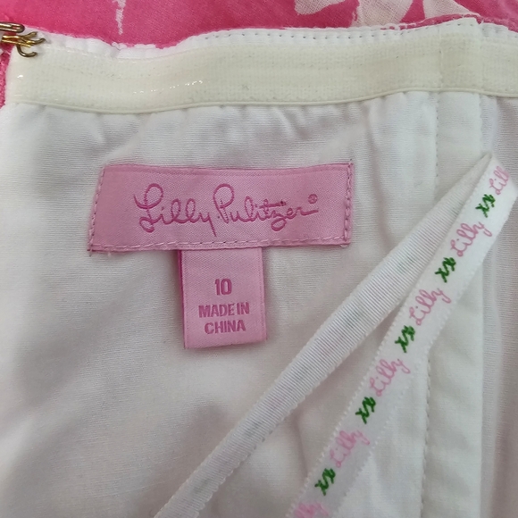 Lilly Pulitzer Betsey Pink Floral Strapless Barbiecore Dress Sz 10 - Picture 5 of 5